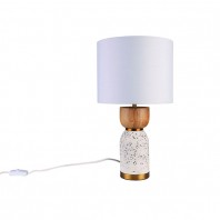 Mercator-Lottie Table Lamp with White Terrazzo And Natural Timer Bass